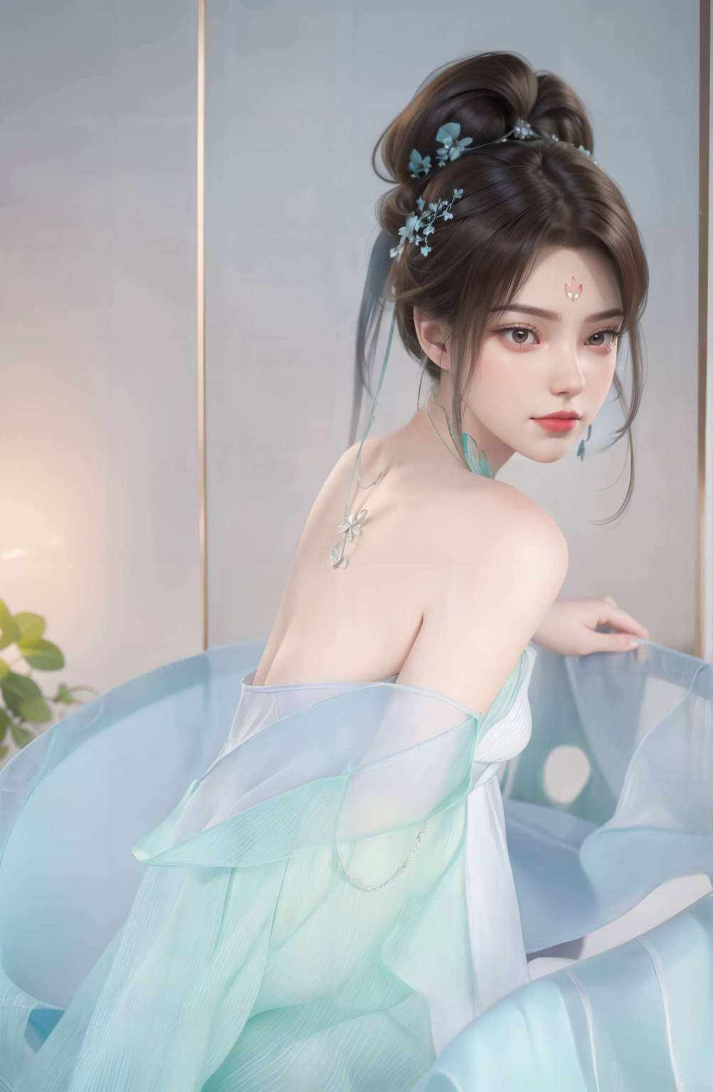 还有那一身玄幻气质让人看了只想大喊：“此女只应天上有