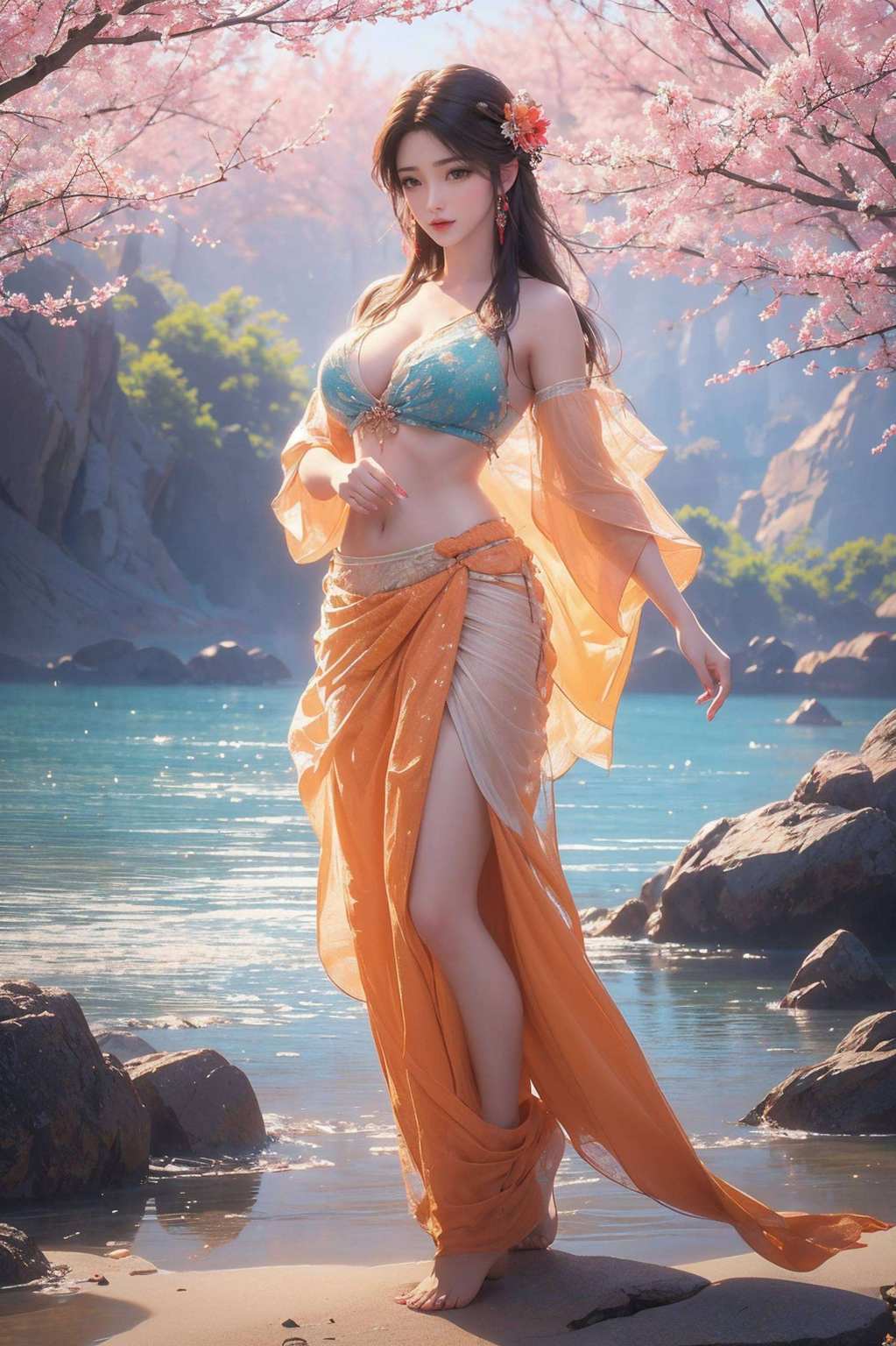 穿梭于古风画卷火灵儿以其灵动之姿