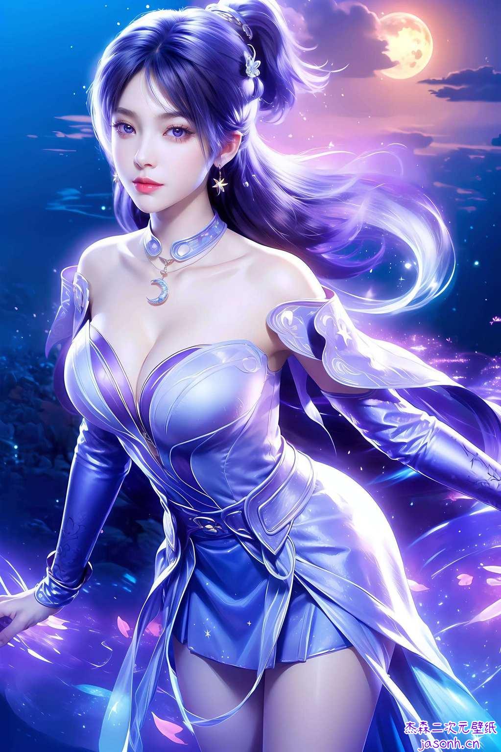 是玄幻世界的浪漫这是融合了遮天世界里那位飘逸如仙的姬紫月大美女的壁纸哦！国漫女神的魅力