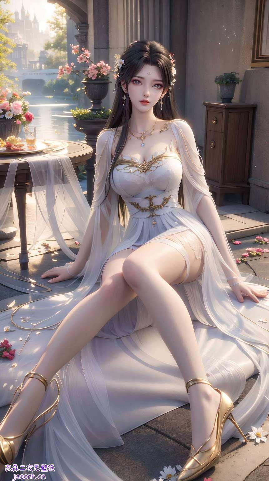 一袭长发飘逸如瀑布让这股古风玄幻之美