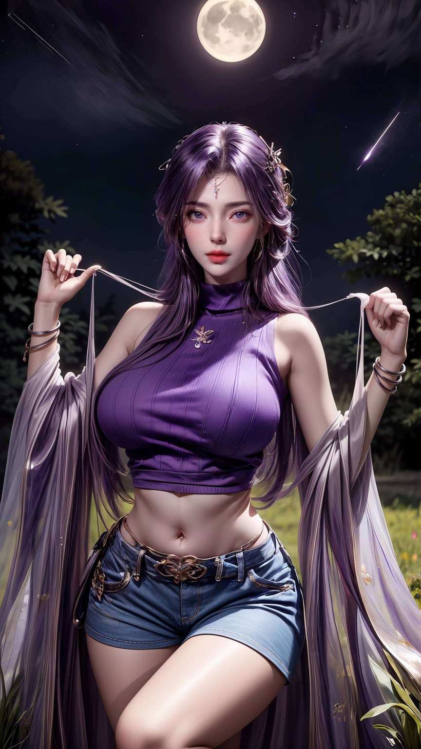 尽展美女态曦光映云影